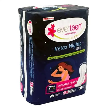 everteen XXL Relax Nights Ultra Thin 7 Sanitary Pads with Neem and Safflower