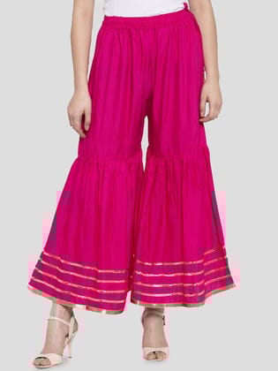 Elasticated Flared Ethnic Palazzos
