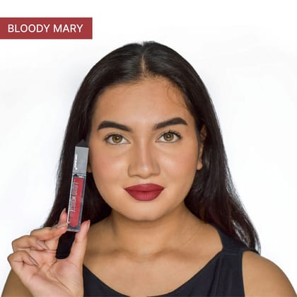 Love Earth Liquid Mousse Lipstick  - Bloody Mary  Matte Finish | Lightweight, Non-Sticky, Non-Drying,Transferproof, Waterproof | Lasts Up to 12 hours with Vitamin E and Jojoba Oil - 6ml