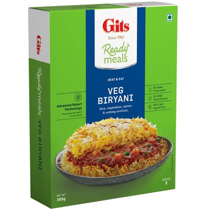Gits READY MEALS VEG BIRYANI 265GMS