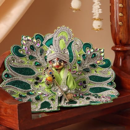 Varsha Raag Lime Green Laddu Gopal Poshak & Shringar Set-With Shringar / 1-2 No.