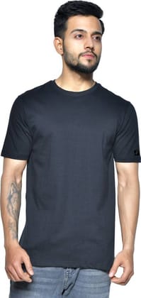 Pack of 2 Men Solid Round Neck Pure Cotton Blue, Green T-Shirt