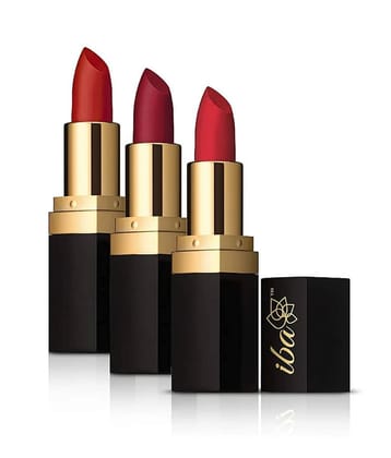 Iba Long Stay Matte Festive Red Lipstick Combo M08 Burgundy Red, M07 Red Velvet & M10 Red Brick, (Pack of 1)