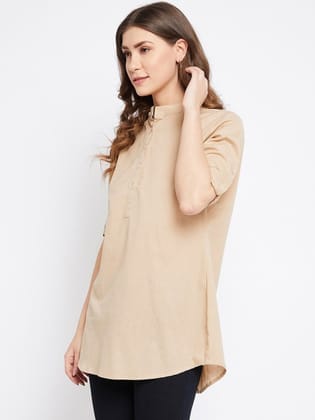 Mandarin Collar Cotton Tunic