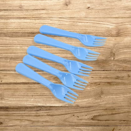 5895  Reusable Premium Heavy Weight Plastic Forks, Party Supplies, One Size, plastic 5pc Serving Fork Set for kitchen, Travel, Home (5pc)