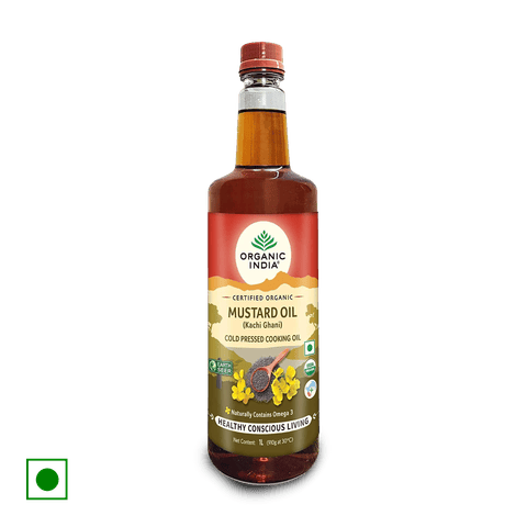 Organic India Mustard Oil (Kacchi Ghani)\, 1 L Bottle
