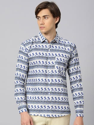 lassic Floral Printed Casual Shirt