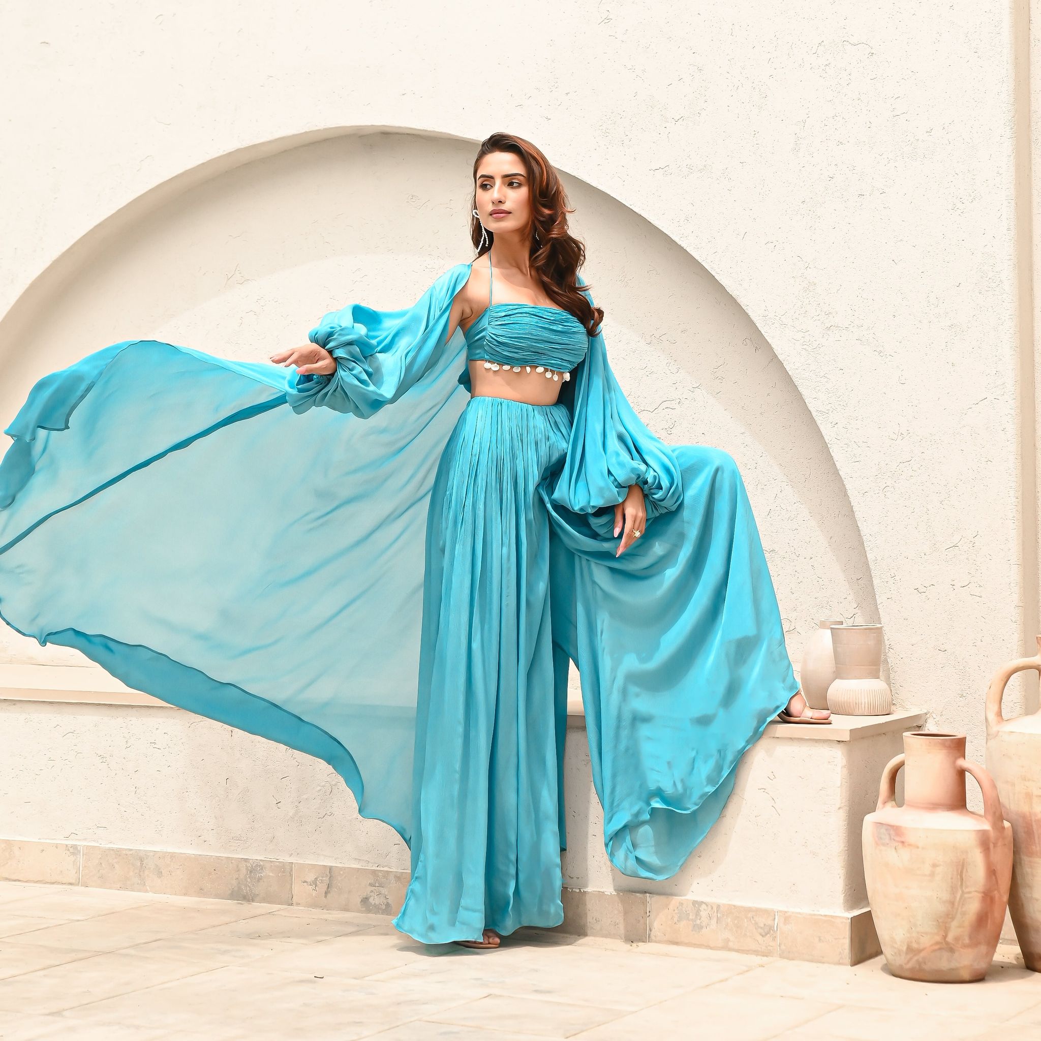 Horizon Blues 3-Piece Co-ord Set-XS