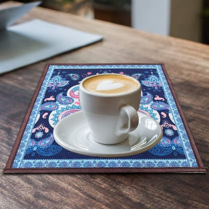 Mona B Set of 2 Printed Placemats, 13 INCH Square, Best for Bed-Side Table/Center Table, Dining Table/Shelves- PP-102
