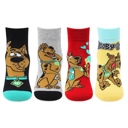 Scooby-Doo Multicolor Ankle Socks for Kids - Pack of 4