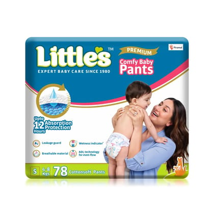 Little's Comfy Baby Pants | Superjumbo Pack Small (78 Units)