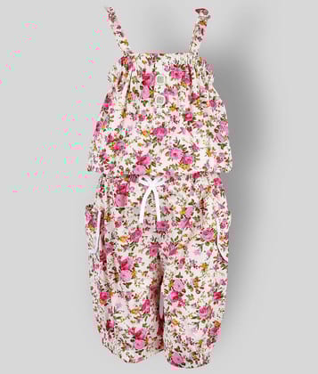 Arshia Fashions - Pink Cotton Girls Jumpsuit ( Pack of 1 ) - None