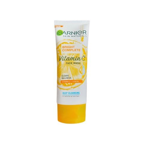Garnier Bright Complete Vitamin C Face Wash - With Lemon Extracts, Fights Dullness, 100 gm Tube
