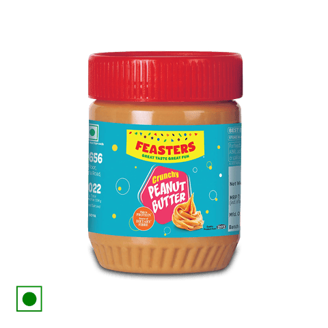 Feasters Butter Crunchy Peanut Butter, 227 gm Bottle