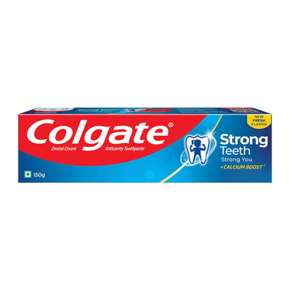 Colgate Strong Teeth Cavity Protection Toothpaste, Colgate Toothpaste With Calcium Boost, Toothpaste, 150G(Savers Retail)