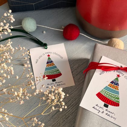 Xmas Ribbon Tags - Xmas Tree-16 Ribbon Tags