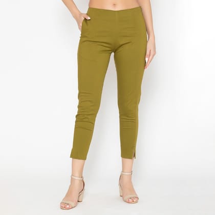 Women's Cotton Formal Pants - Green FIR Green M