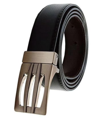 Runsi Black Faux Leather Formal Belt - Free Size