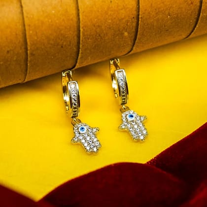 Gold Plated Evil Eye Hoop Earrings For Girls & Women