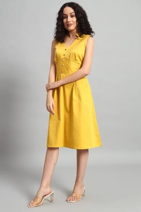 Panelled Perfection Dress, Canary-XS