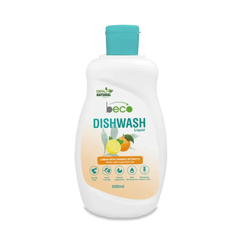 Beco Natural Dishwash Liquid - Lemon & Orange Extracts, 500 ml Bottle
