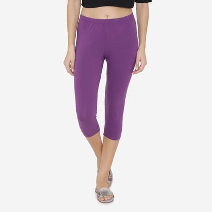 Women's Comfy Classy Capri Leggings - Imperial Purple