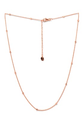 Granulated Station Gold Plated Sterling Silver Chain-Rose / 18 inches