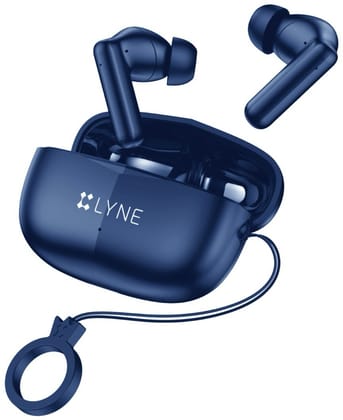 LYNE Coolpods49 50 Hours Playback with Enc and Lanyad Bluetooth  (Blue, In The Ear)
