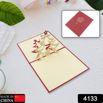 3D Paper Wish Card High Quality Paper Card All Design Card Good Wishing Card (All 3D Card  Birthday Greeting Cards, Wedding Day Gift Card, Merry Christmas Card (1 Pc)-Merry Christmas