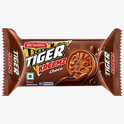 Britannia Tiger Kreemz Choco Flavoured Sandwich Biscuits, 33.4 g