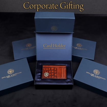 Personalized Initial Bulk Order Cut Croco Genuine Leather Card Holder  (Reference Price for 1 Unit)-FS