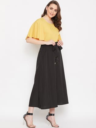 Women Pink & Navy Blue Solid Top with Skirt