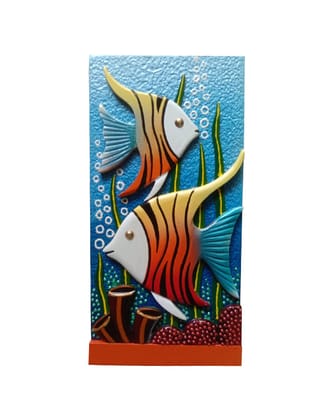 Colorful Fish Among Seaweed Decorative Wall Art, 6.5 Inch x 13 Inch