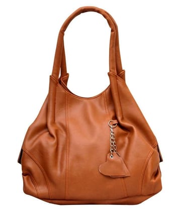 Fostelo -   Tan Faux Leather Shoulder Bag - Tan