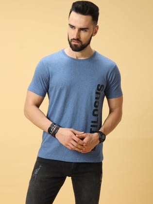 Estilocus Black Side Print Crew Nectk T-Shirt-S