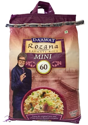 Daawat Rozana Basmati Rice, Mini 60, 10Kg Bag