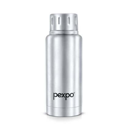 Pexpo 12 Hours Hot and Cold Thermosteel Insulated Flask (300ml, Silver, Cameo)
