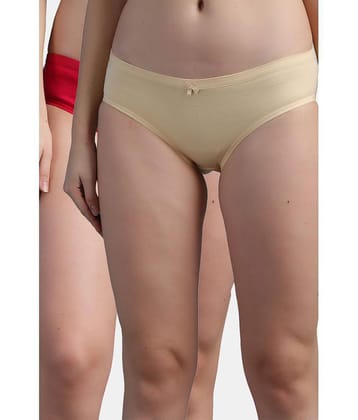 N-Gal - Multi Color Hipster Panty Cotton Solid Womens Hipster ( Pack of 2 ) - None