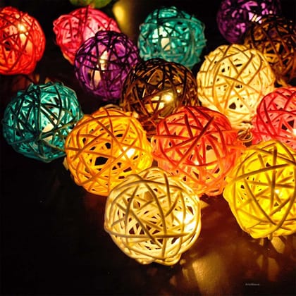 Round Ball Light Diwali Decoration Curtain for Decoration for Gift Christmas Decoration Valentine Decoration Home Decoration-Pack of 1