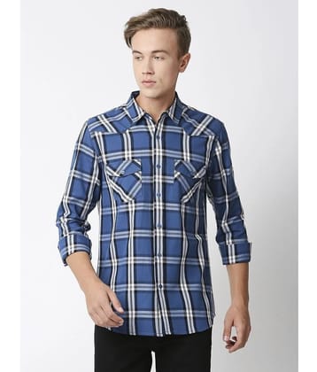 Solemio - Blue 100% Cotton Slim Fit Mens Casual Shirt ( Pack of 1 ) - None
