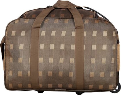 60 L Strolley Duffel Bag - Fabric Travel Duffel Bags for Men and Women - Brown - Large Capacity