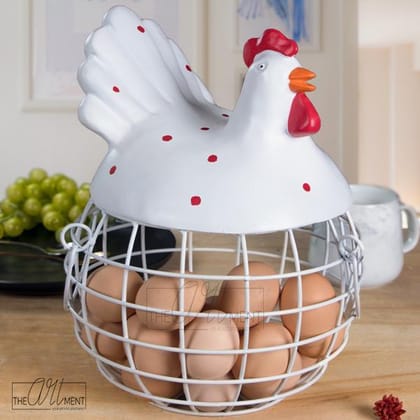 Rooster Basket Pearl White