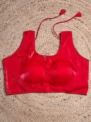 Red Colour Women Padded Blouse with Sleeve Attached (36 Inch Bust Size)-Free Size / Red