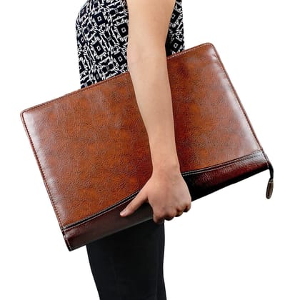 Katyani  Leatherette Material professional File Folders for Certificates, Documents Holder with 20 Leafs (B4 Size Mix Brown)