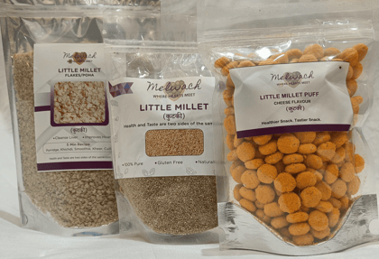 Little Millet Health Pack, Little Millet Grain (500g) + Flakes (350g) + Cheese Puff (70g)