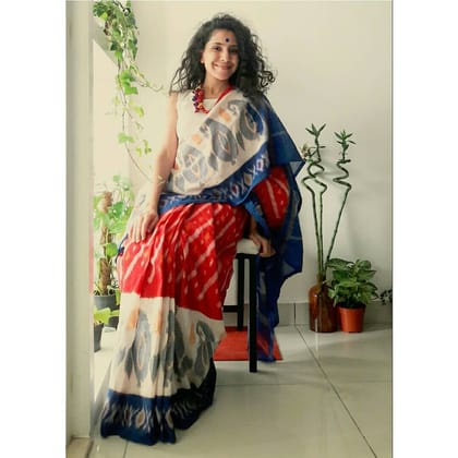 MULTICOLOR PRINTED LINEN DIGITAL PRINTED SAREE  1531