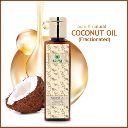 Coconut Oil- Fractionated Oil | 100% Pure & Natural | Doesn't Freeze in Winters | Moisturizing |Non-greasy |-100ml