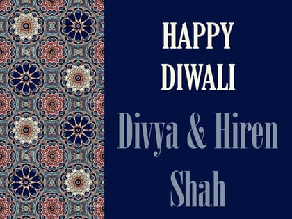 Happy Diwali Gift Tags/Gift Stickers - Motif design-Flat Cards Without Ribbons / Set of 10