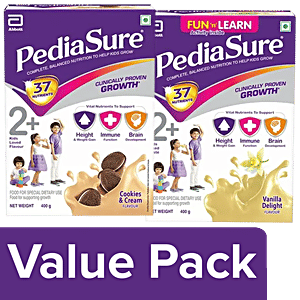 Pediasure Health Drink Cookies & Cream 400g + Nutritional Powder Vanilla Delight 400g, Combo 2 Items