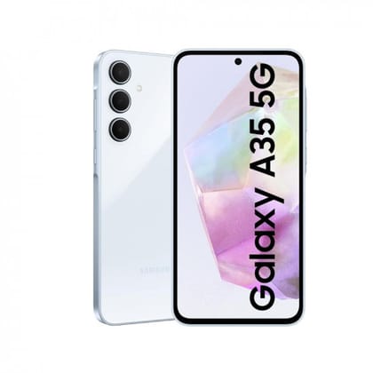 Samsung Galaxy A35 5G (Awesome Iceblue, 8GB RAM, 256GB Storage) | Premium Glass Back | 50 MP Main Camera (OIS) | Nightography | IP67 | Corning Gorilla Glass Victus+ | sAMOLED with Vision Booster